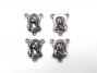 Rosary Oval 3 Way Connector - Antique Silver